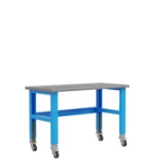 Стол металлический промышленный PLC 1500 мм без ящиков, на колесах