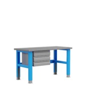 Стол металлический промышленный PLC 1500 мм модуль с 3 ящиками