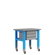 Стол металлический промышленный PLC 1000 мм модуль с 3 ящиками, на колесах