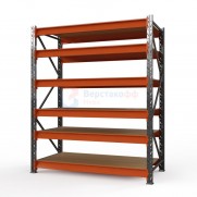 Стеллаж металлический ОПТИМА, 3500x1250x785 мм. Полки: 6 шт. фанера