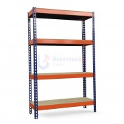 Стеллаж металлический Профи-Т 2000x1240x455 мм. Полки: фанера 4 шт.