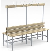 Скамья двухсторонняя 2000 мм со спинкой для гардеробов