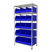 Стеллаж ТС Лайт 2000х1000х500 с ящиками 500x300x250 мм