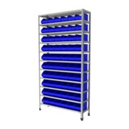 Стеллаж ТС Лайт 2000х1000х300 с ящиками 250x150x130 мм